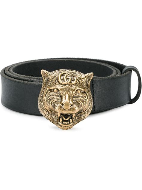 black buckle gucci belt|Gucci belt with tiger buckle.